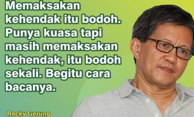 Kata-Kata Menyentil Rocky Gerung, Butuh Logika untuk Memahaminya