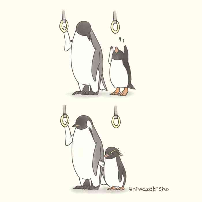 Ilustrasi Lucu Penguin Kecil Lakukan Tugas Harian Ini Sukses Bikin Gemas