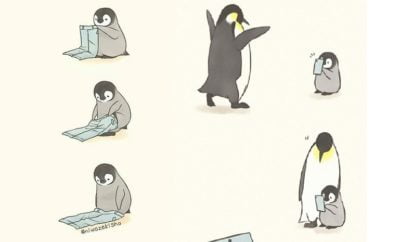 Bikin Gemes, 10 Ilustrasi Lucu Penguin Kecil Lakukan Tugas Harian