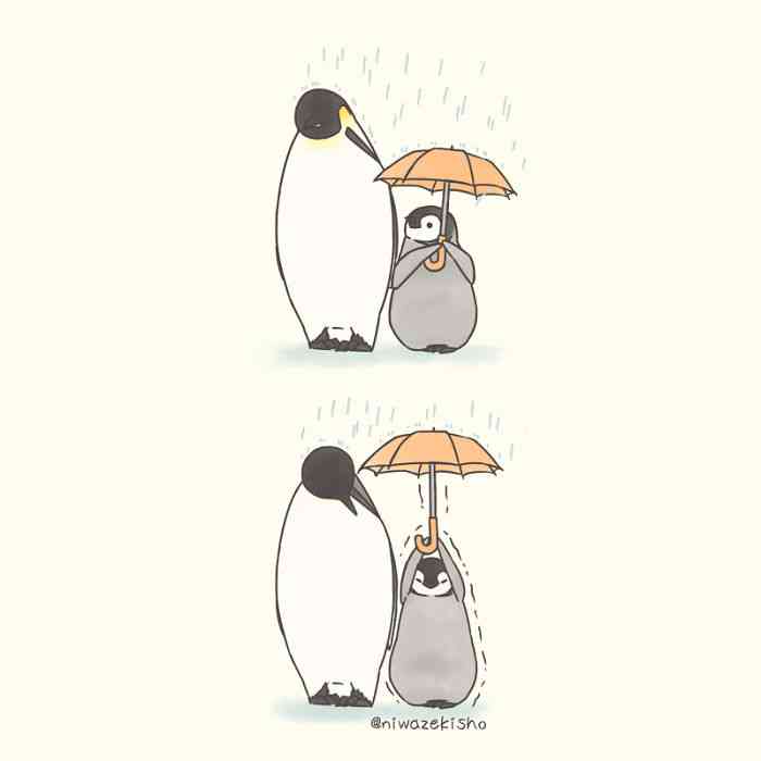 Ilustrasi Lucu Penguin Kecil Lakukan Tugas Harian Ini Sukses Bikin Gemas