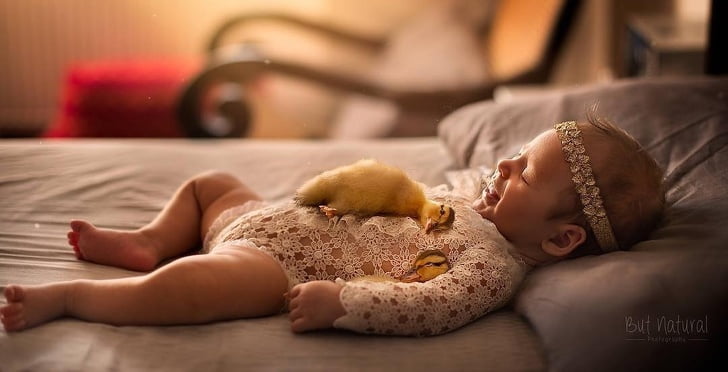 Fotografer ini Abadikan 10 Momen Bayi Manusia dan Hewan Bersama, Gemasnya Overload