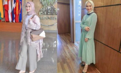 10 OOTD Hijab Melody Eks JKT 48 Pakai Warna Pastel, Bikin Tambah Manis