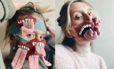 Lucu & Tak Biasa, 10 Potret Masker Wajah Rajut Bertema Mulut