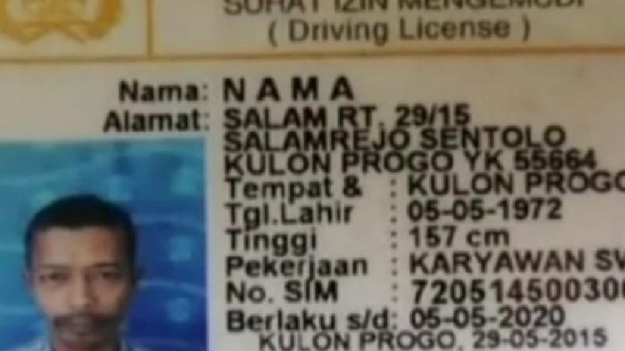 Unik! 7 Nama Orang di SIM Ini Bikin Geleng Kepala