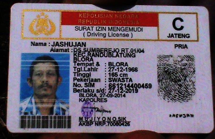 Kumpulan Nama-nama Unik di Surat Izin Mengemudi Indonesia