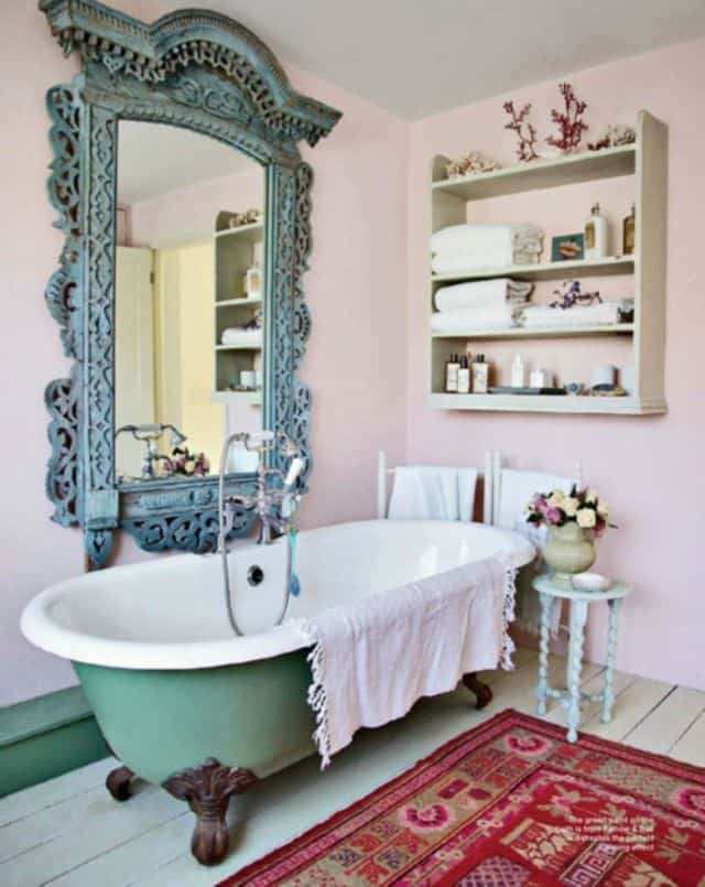 Bikin betah di kamar mandi, 10 Ide Dekorasi Shabby Chic untuk Kamar Mandi
