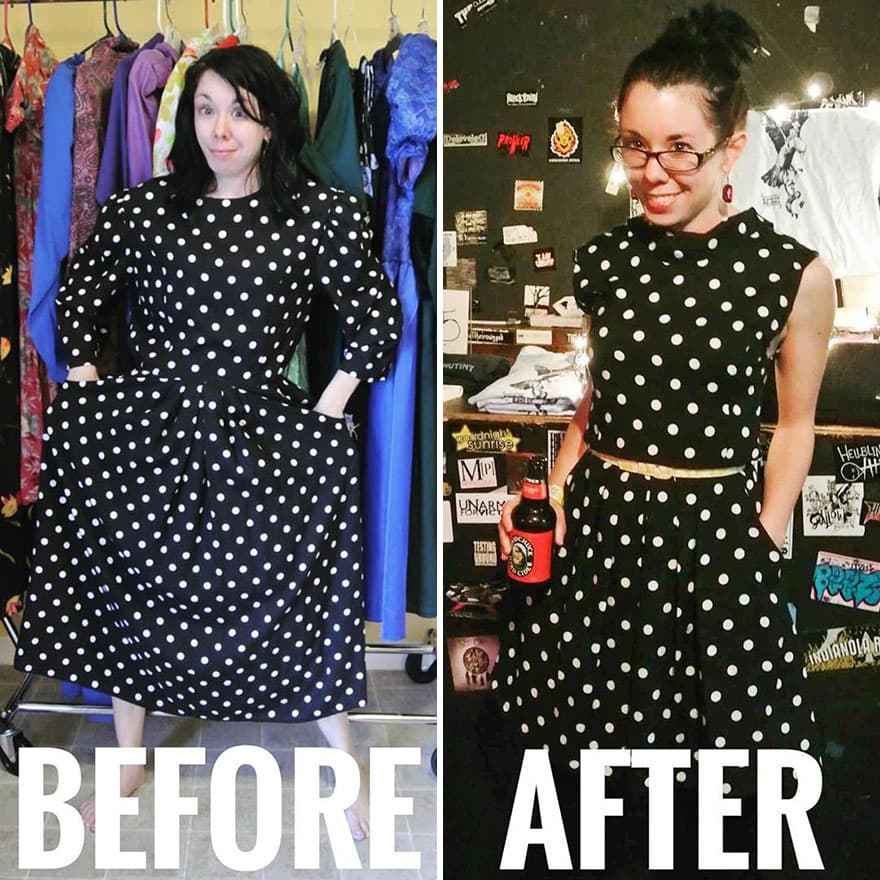 Keren nih wanita ini merubah transformasi baju bekas menjadi seperti barang baru