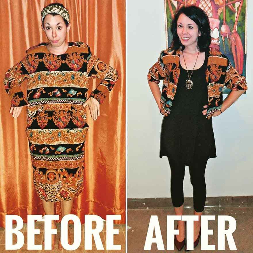 Keren nih wanita ini merubah transformasi baju bekas menjadi seperti barang baru