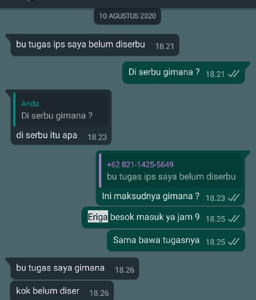 Bikin Ngakak 10 Chat Wa Lucu Lika Liku Belajar Online Dailysia