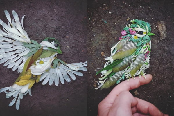 10 Potret Burung Menawan yang Dibuat Hanya dengan Daun dan Bunga