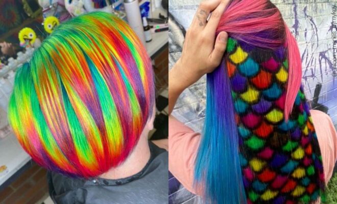 Perpaduan Warna Pelangi 10 Trend Gaya Rambut Penuh Warna 