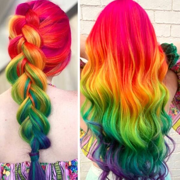 Perpaduan Warna  Pelangi  10  Trend Gaya Rambut Penuh Warna  