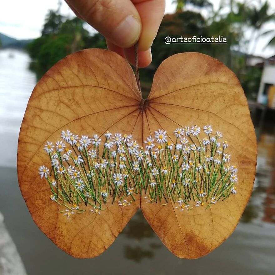 Bukan Kain, 10 Hasil Bordir Ini Dijahit Diatas Daun Berguguran