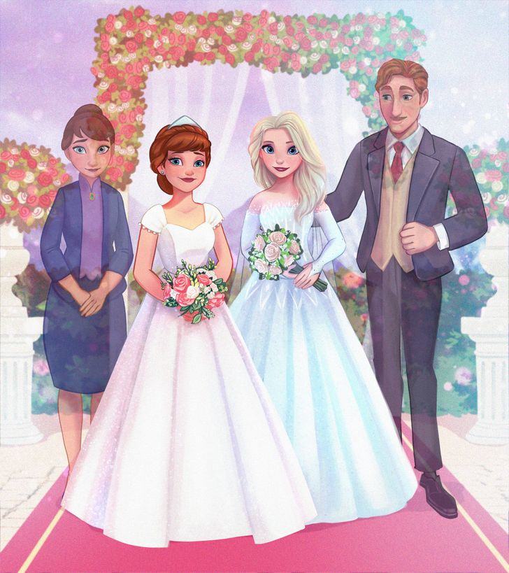 keluarga princess 3 - Harmonis, 10 Potret Pernikahan Princess Disney Bersama Kedua Orangtuanya