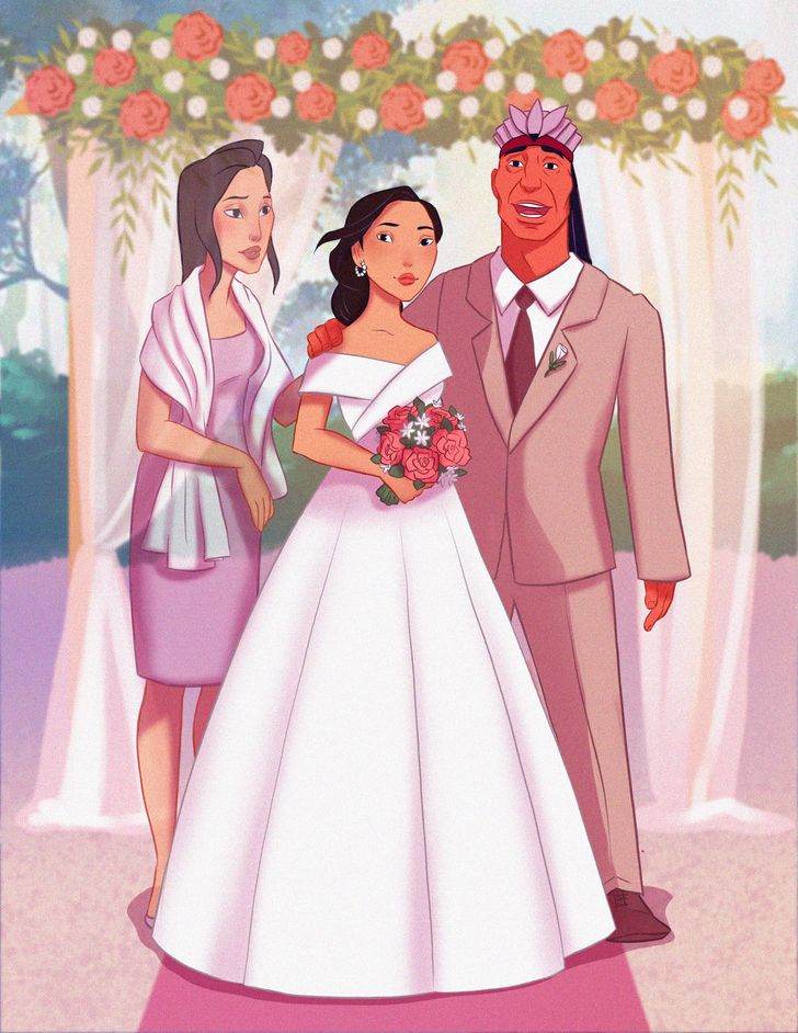 keluarga princess 4 - Harmonis, 10 Potret Pernikahan Princess Disney Bersama Kedua Orangtuanya