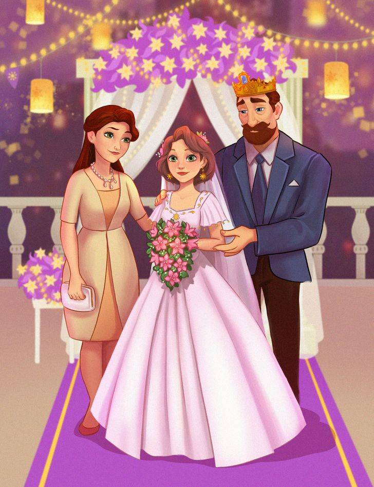 keluarga princess 6 - Harmonis, 10 Potret Pernikahan Princess Disney Bersama Kedua Orangtuanya