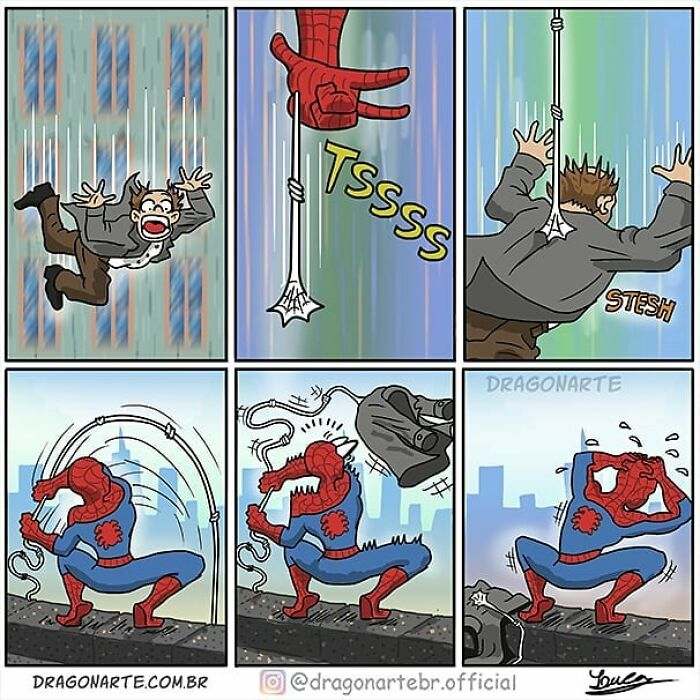 10 Ilustrasi Komik Superhero Jika Melakukan Hal-Hal Normal Manusia Biasa, Ngakak