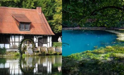 Menelusuri Danau Blautof, Mata Air Berwarna Biru yang Terdapat Gua di Bawahya