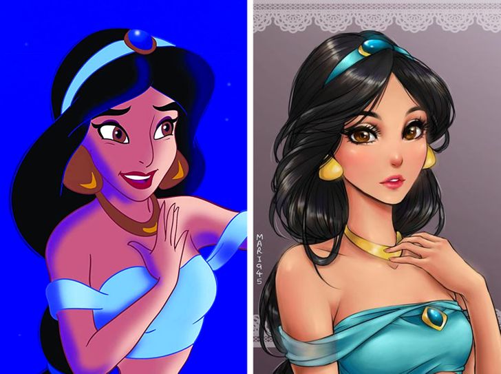 Kreatif, 10 Potret Putri Disney Digambarkan Seperti Anime