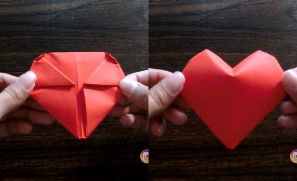 12 Langkah  Membuat  Origami  Love  3D  Spesial Untuk Orang 