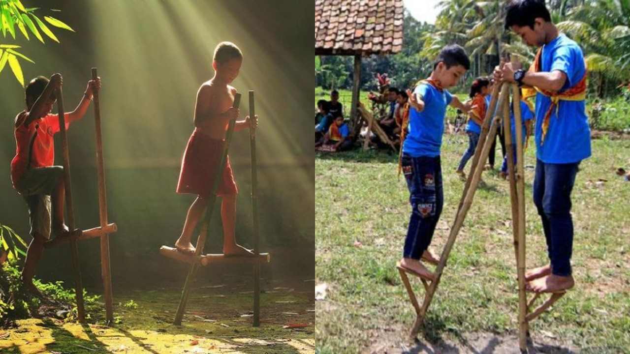 Permainan Egrang, Olahraga Tradisional yang Bisa Menjaga Keseimbangan Tubuh - Permainan Tradisional Lampung Dan Artinya