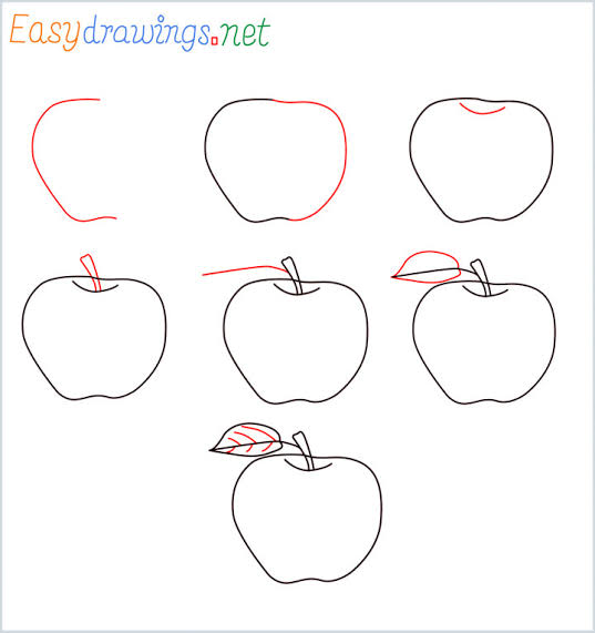 10 Cara Menggambar Apel dengan Berbagai Bentuk