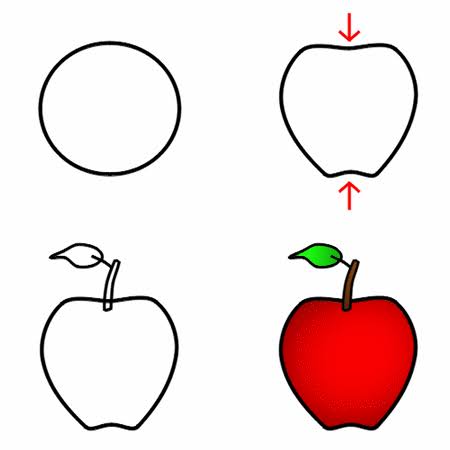 10 Cara Menggambar Apel dengan Berbagai Bentuk
