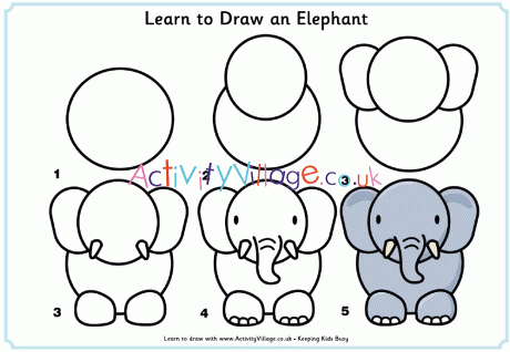 10 Cara Menggambar Gajah, Ada yang Sedang Duduk