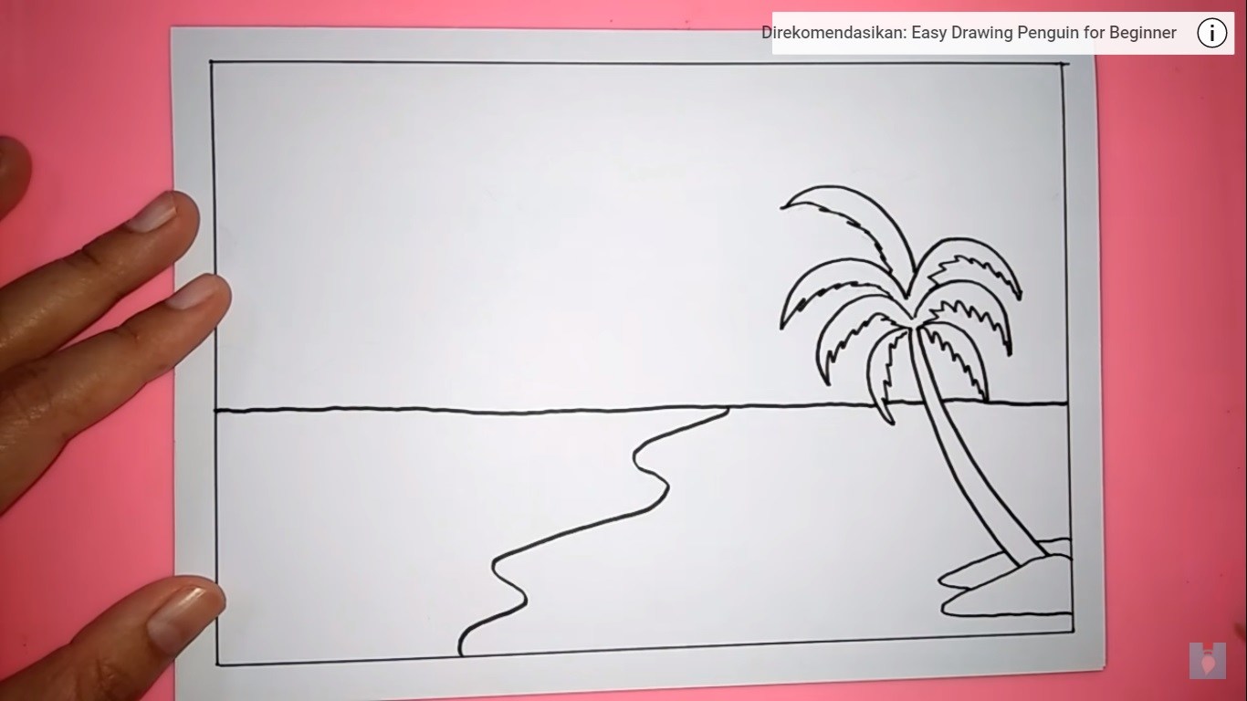12 Langkah Cara Menggambar Pemandangan Pantai, Anak Kecil juga Bisa