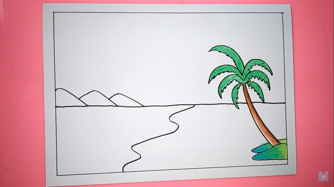 12 Langkah Cara Menggambar Pemandangan Pantai, Anak Kecil juga Bisa