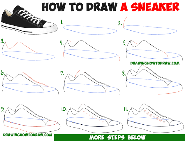 10 Cara Menggambar Sepatu, Sneakers hingga Boots