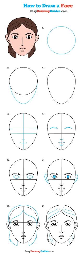 10 Cara Menggambar Wajah dengan Berbagai Bentuk