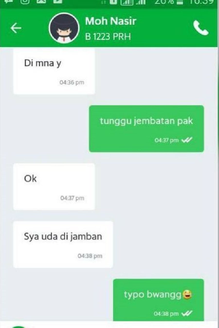 10 Chat Typo Lokasi Jemput Ojek Online Bikin Gagal Paham Dailysia