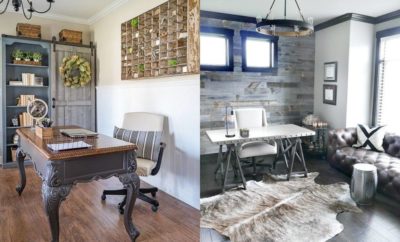 10 Inspirasi Kantor di Rumah dengan Konsep Rustic, Serba Cokelat