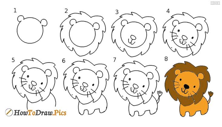 10 Cara Menggambar Singa Mulai Kepala hingga Badan