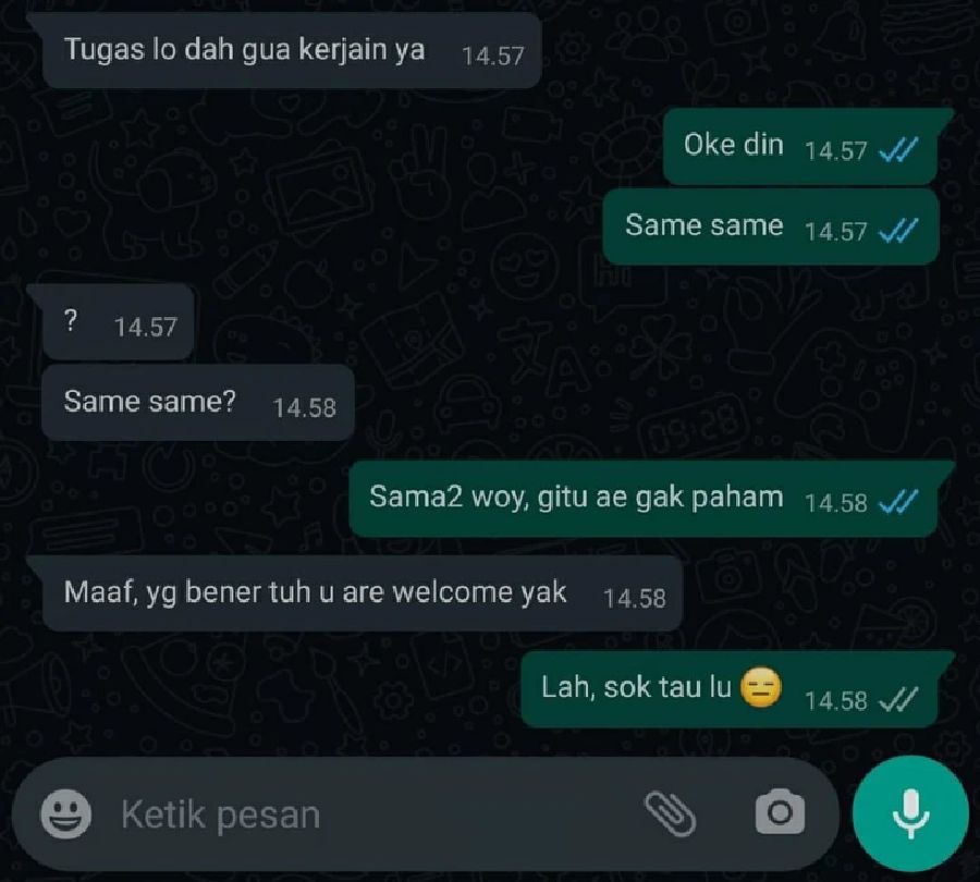 10 Chat WA Salah Saat Berbahasa Asing, Bikin Geregetan