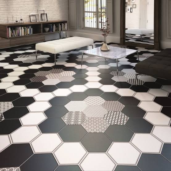 10 Ide Desain Ruangan dengan Keramik Bentuk Heksagonal