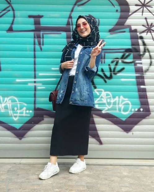 Trendi, 10 Jaket Jeans Hijab OOTD