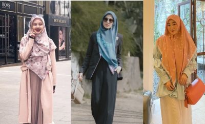 10 OOTD Jilbab Segiempat Syari Terlihat Menawan