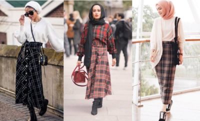 10 OOTD Rok Tartan Hijab Untuk Tampil Stylish