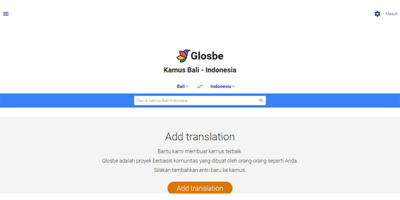 Glosbe 800x400 - 10 Aplikasi Translate Bahasa Bali ke Indonesia, Gratis dan Lengkap