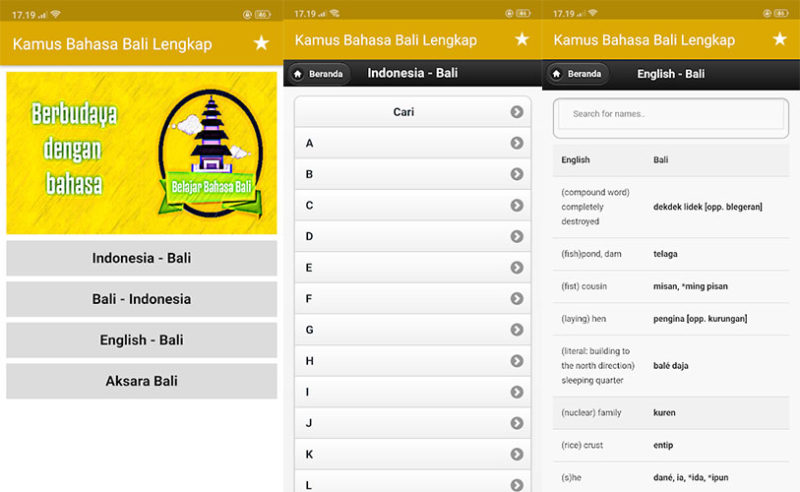 Aplikasi Terjemahan Bali-Indonesia