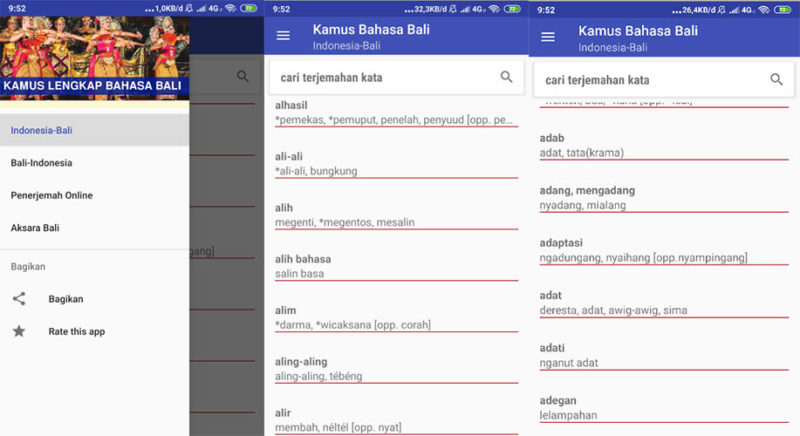 Aplikasi Translate Bahasa Bali-Indonesia