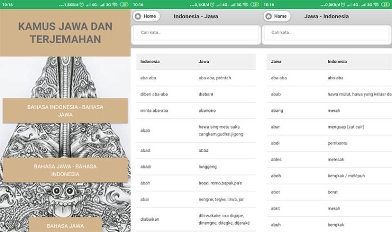 Aplikasi Translate Bahasa Jawa-Indonesia