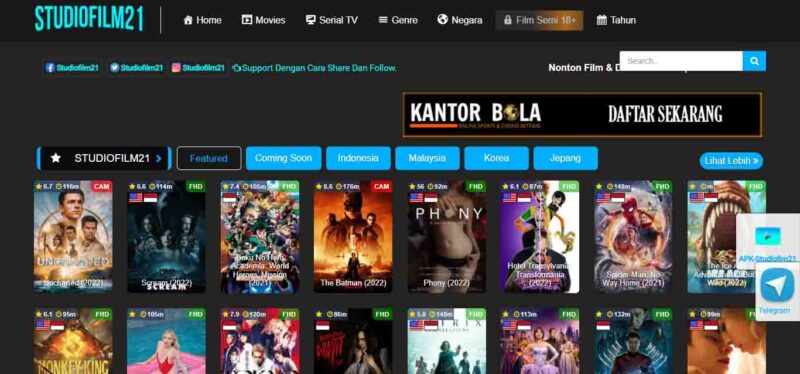 10 Situs Nonton Film Bioskop Gratis Pengganti Indoxxi, Sudah ada Subtitle Indo!