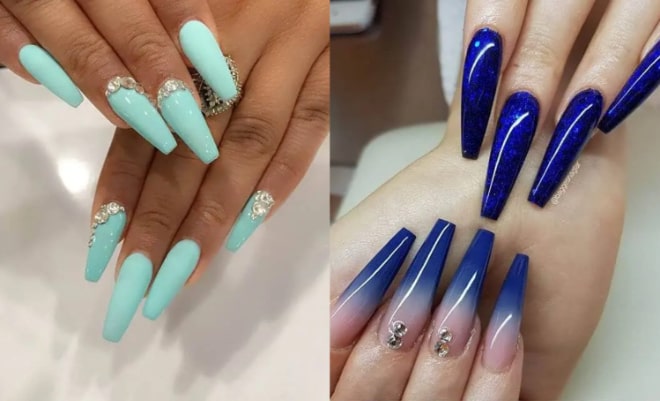 12 Nail Art Warna Biru, Kekinian dan bikin Kuku Tampak Modis