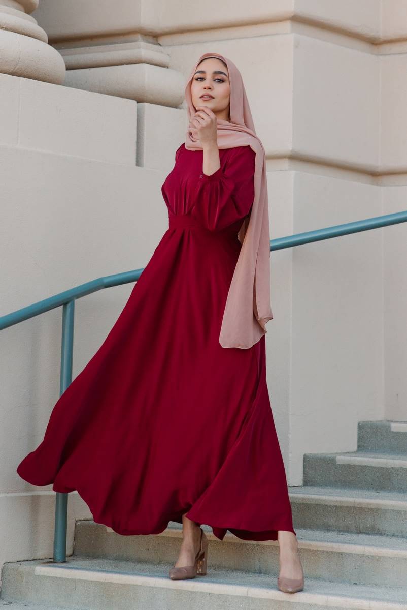 jilbab dusty pink